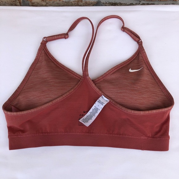 Nike Training Indy Light Support V-Neck Removable Pads Dark Pink Sports Bra M - Picture 12 of 16